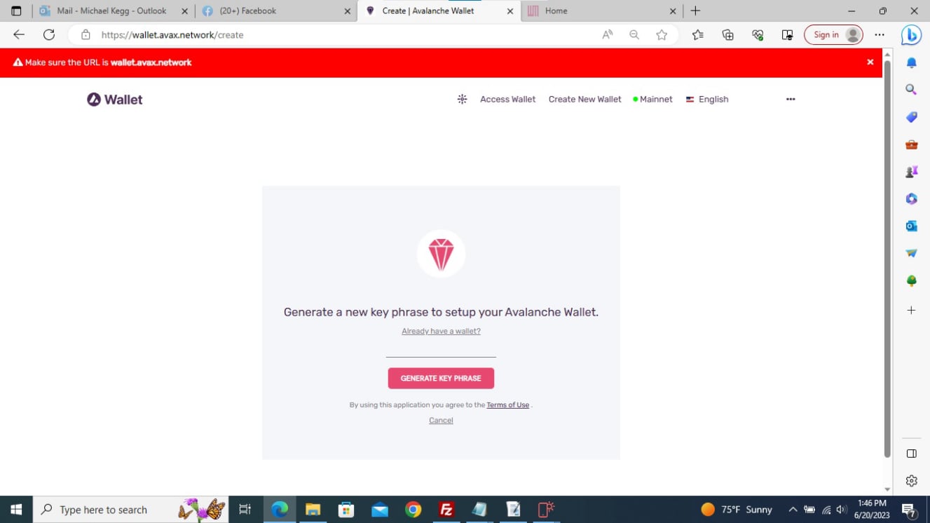 https://wallet.avax.network/create
